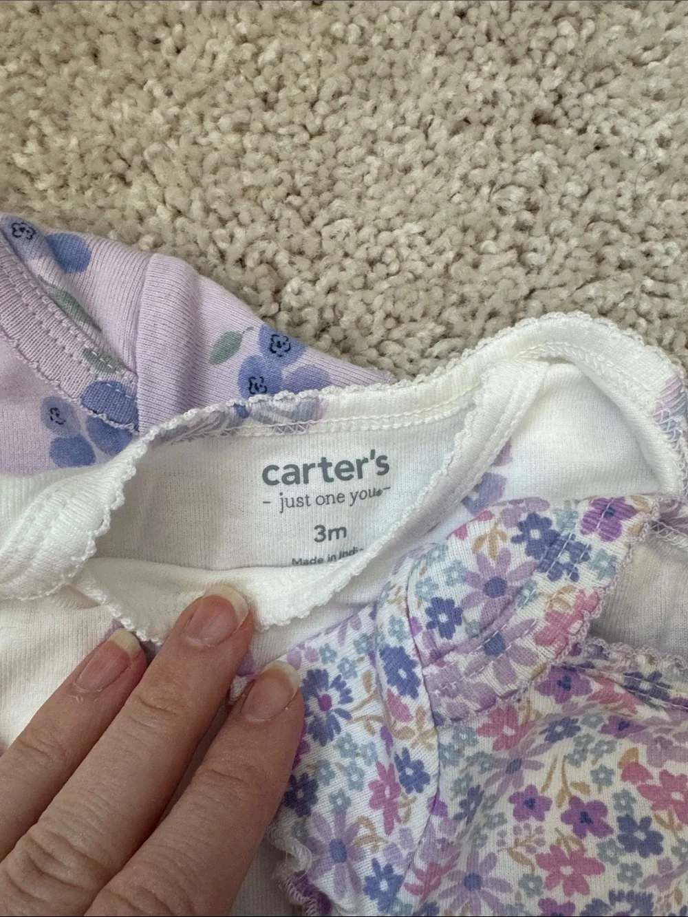 Carter's Lilac and White Floral & Butterfly Baby Matching Sets